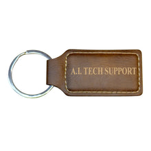 Load image into Gallery viewer, Keychain - Rectangle - A.I. Tech Support - Leather