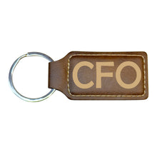 Load image into Gallery viewer, Keychain - Rectangle - CFO - Leather