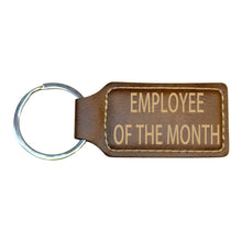Load image into Gallery viewer, Keychain - Rectangle - Employee of the month - Leather