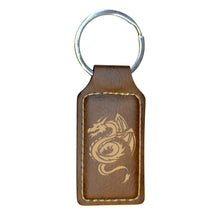 Load image into Gallery viewer, Keychain - Rectangle - Flying Dragon - Leather