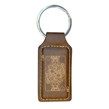 Load image into Gallery viewer, Keychain - Rectangle - Queen of Hearts - Leather