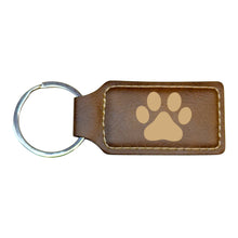Load image into Gallery viewer, Keychain - Rectangle - Dog Paw - Leather
