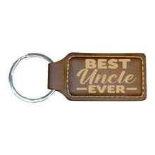 Load image into Gallery viewer, Keychain - Rectangle - Best Uncle Ever - Leather