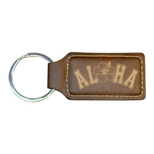 Load image into Gallery viewer, Keychain - Rectangle - Aloha - Leather