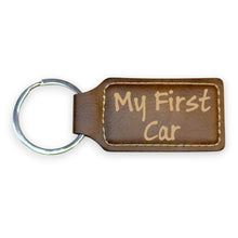 Load image into Gallery viewer, Keychain - Rectangle - My first car - Leather
