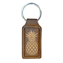 Load image into Gallery viewer, Keychain - Rectangle - Pineapple - Leather