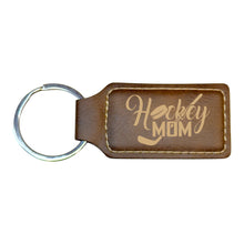 Load image into Gallery viewer, Keychain - Rectangle - Hockey Mom - Leather