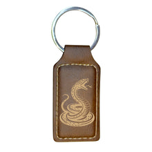 Load image into Gallery viewer, Keychain - Rectangle - Coiled Snake - Leather