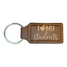 Load image into Gallery viewer, Keychain - Rectangle - I love my students - Leather