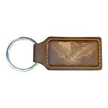 Load image into Gallery viewer, Keychain - Rectangle - Eagle Flag - Leather