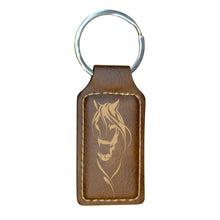 Load image into Gallery viewer, Keychain - Rectangle - My Horse - Leather