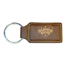 Load image into Gallery viewer, Keychain - Rectangle - Super Mom - Leather