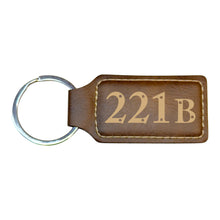 Load image into Gallery viewer, Keychain - Rectangle - 221b - Leather