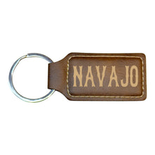 Load image into Gallery viewer, Keychain - Rectangle - Navajo - Leather