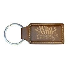 Load image into Gallery viewer, Keychain - Rectangle - Whos your Crawdaddy - Leather