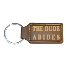 Load image into Gallery viewer, Keychain - Rectangle - The Dude Abides - Leather