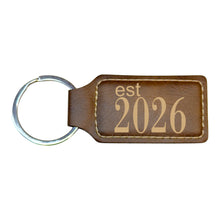 Load image into Gallery viewer, Keychain - Rectangle -  Est 2026 - Leather