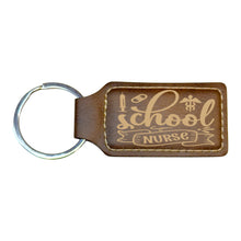 Load image into Gallery viewer, Keychain - Rectangle - School Nurse - Leather
