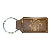 Load image into Gallery viewer, Keychain - Rectangle - Volleyball Mom - Leather