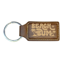 Load image into Gallery viewer, Keychain - Rectangle - Beach Bum - Leather