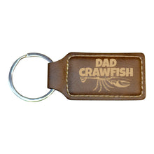 Load image into Gallery viewer, Keychain - Rectangle - Dad Crawfish - Leather