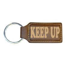 Load image into Gallery viewer, Keychain - Rectangle - Keep up - Leather