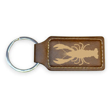 Load image into Gallery viewer, Keychain - Rectangle - Crawfish - Leather