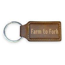 Load image into Gallery viewer, Keychain - Rectangle - Farm to Fork - Leather