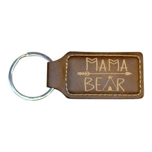 Load image into Gallery viewer, Keychain - Rectangle - Mama Bear - Leather