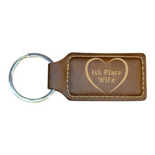Load image into Gallery viewer, Keychain - Rectangle - 1ST Place Wife - Leather