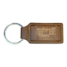 Load image into Gallery viewer, Keychain - Rectangle - Cassette - Leather