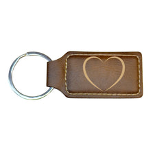 Load image into Gallery viewer, Keychain - Rectangle - Heart - Leather