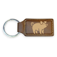 Load image into Gallery viewer, Keychain - Rectangle - Piglet - Leather