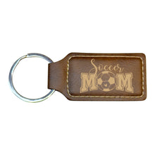 Load image into Gallery viewer, Keychain - Rectangle - Soccer Mom - Leather