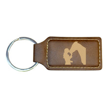 Load image into Gallery viewer, Keychain - Rectangle - Horse Girl - Leather