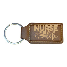 Load image into Gallery viewer, Keychain - Rectangle - Nurse Life - Leather