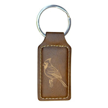 Load image into Gallery viewer, Keychain - Rectangle - Cardinal - Leather