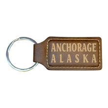Load image into Gallery viewer, Keychain - Rectangle - Anchorage Alaska - Leather