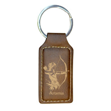 Load image into Gallery viewer, Keychain - Rectangle - Artemis - Leather
