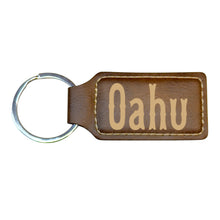Load image into Gallery viewer, Keychain - Rectangle - Oahu - Leather