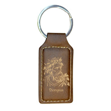 Load image into Gallery viewer, Keychain - Rectangle - Dionysus God of Wine - Leather