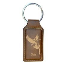 Load image into Gallery viewer, Keychain - Rectangle - Nike Goddess of Victory - Leather