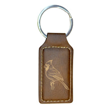 Load image into Gallery viewer, Keychain - Rectangle - Cardinal - Leather