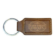 Load image into Gallery viewer, Keychain - Rectangle - Farm Fresh Chicken - Leather