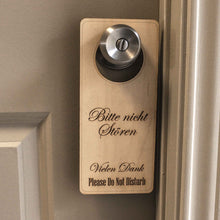Load image into Gallery viewer, German Language - Please Do Not Disturb - Door Hanger - Raw Wood 9x4