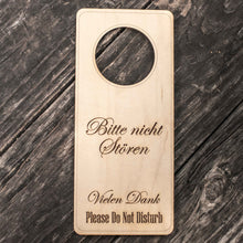 Load image into Gallery viewer, German Language - Please Do Not Disturb - Door Hanger - Raw Wood 9x4