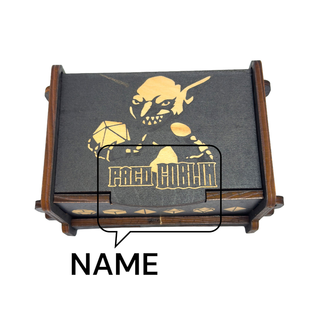 Dice Box - Black - Goblin PERSONALIZED - 6x4x3