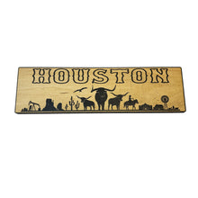 Load image into Gallery viewer, Houston Plaque with Landscape BLACK Sign 3x11