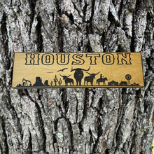 Load image into Gallery viewer, Houston Plaque with Landscape BLACK Sign 3x11