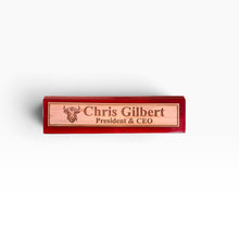 Load image into Gallery viewer, Desk Wedge Name Plate - PERSONALIZED - Highland Cow - 11 Inches
